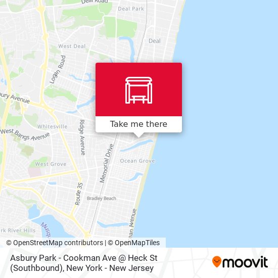 Mapa de Asbury Park - Cookman Ave @ Heck St (Southbound)