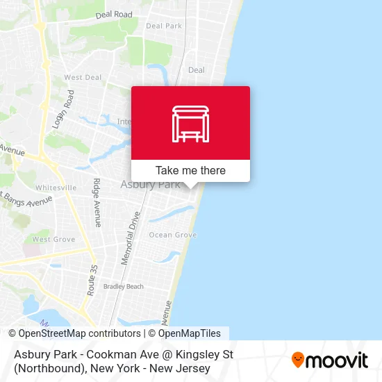 Mapa de Asbury Park - Cookman Ave @ Kingsley St (Northbound)
