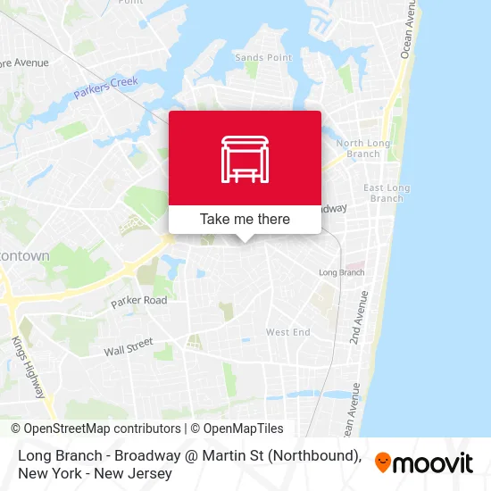 Long Branch - Broadway @ Martin St (Northbound) map