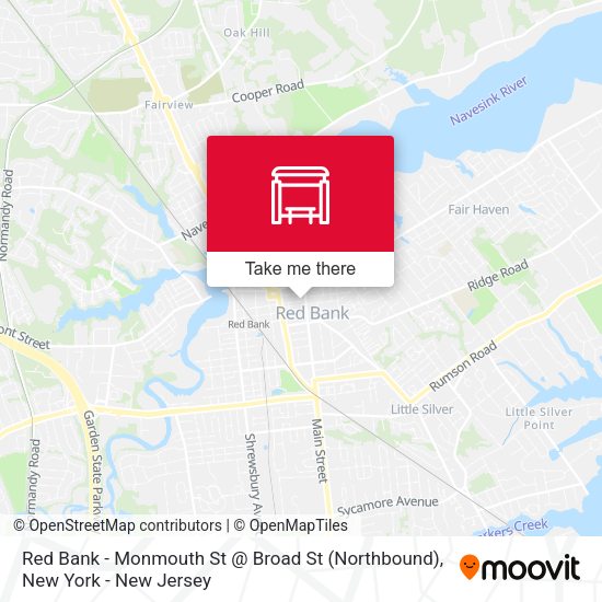 Red Bank - Monmouth St @ Broad St (Northbound) map