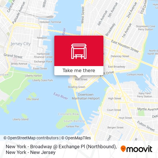 Mapa de New York - Broadway @ Exchange Pl (Northbound)