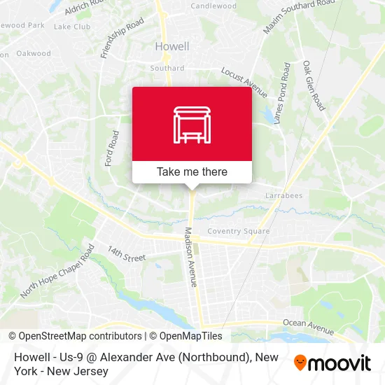 Howell - Us-9 @ Alexander Ave (Northbound) map