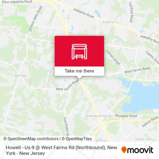 Howell - Us-9 @ West Farms Rd (Northbound) map