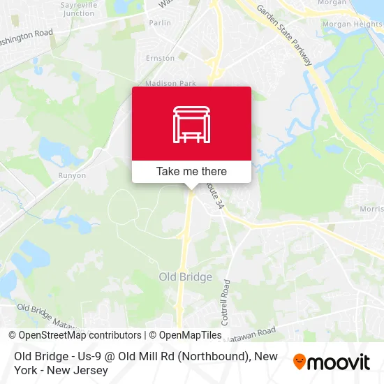 Old Bridge - Us-9 @ Old Mill Rd (Northbound) map