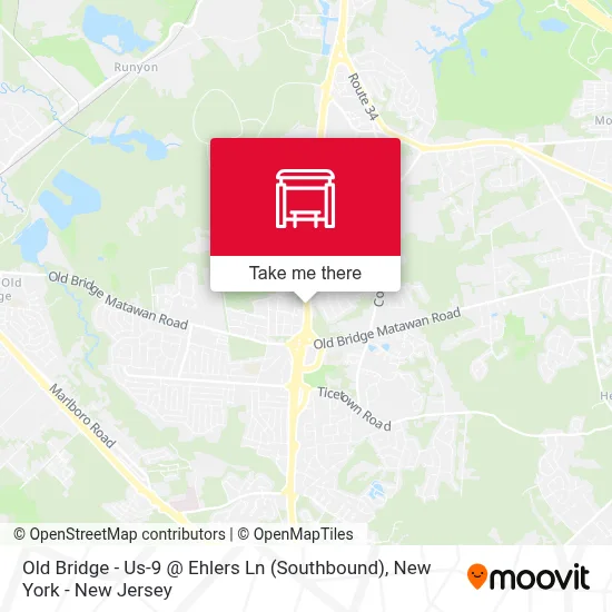 Old Bridge - Us-9 @ Ehlers Ln (Southbound) map