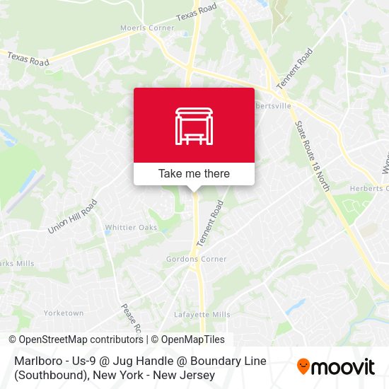 Marlboro - Us-9 @ Jug Handle @ Boundary Line (Southbound) map