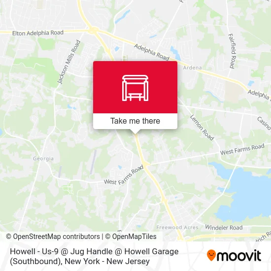 Howell - Us-9 @ Jug Handle @ Howell Garage (Southbound) map