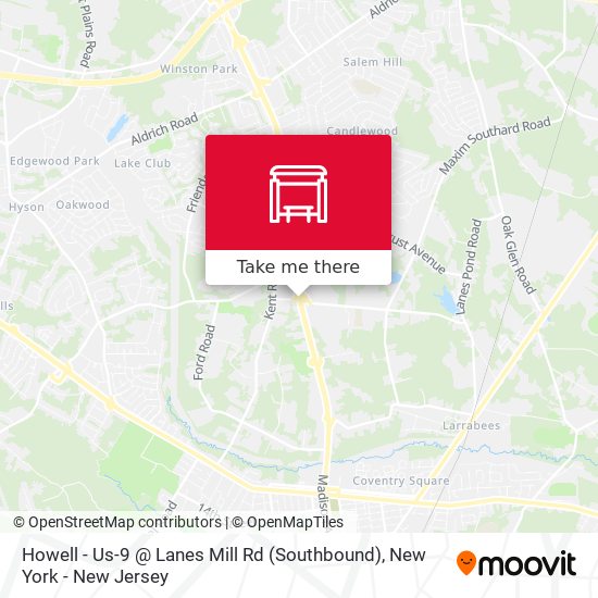 Mapa de Howell - Us-9 @ Lanes Mill Rd (Southbound)