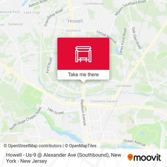 Howell - Us-9 @ Alexander Ave (Southbound) map