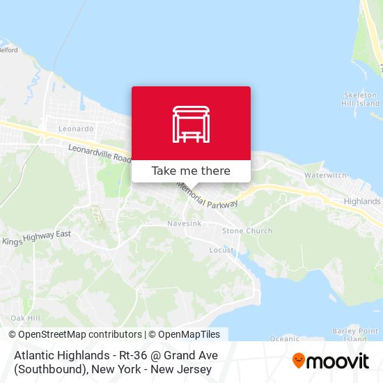 Mapa de Atlantic Highlands - Rt-36 @ Grand Ave (Southbound)