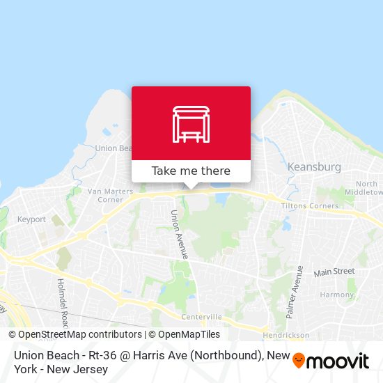 Union Beach - Rt-36 @ Harris Ave (Northbound) map