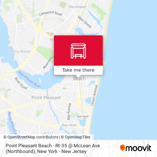 Mapa de Point Pleasant Beach - Rt-35 @ McLean Ave (Northbound)