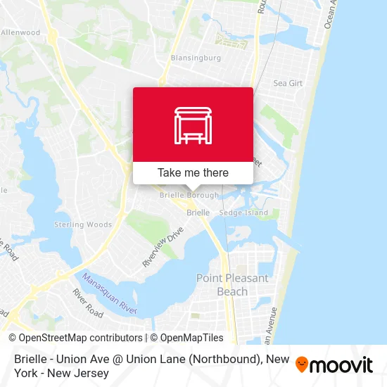 Brielle - Union Ave @ Union Lane (Northbound) map