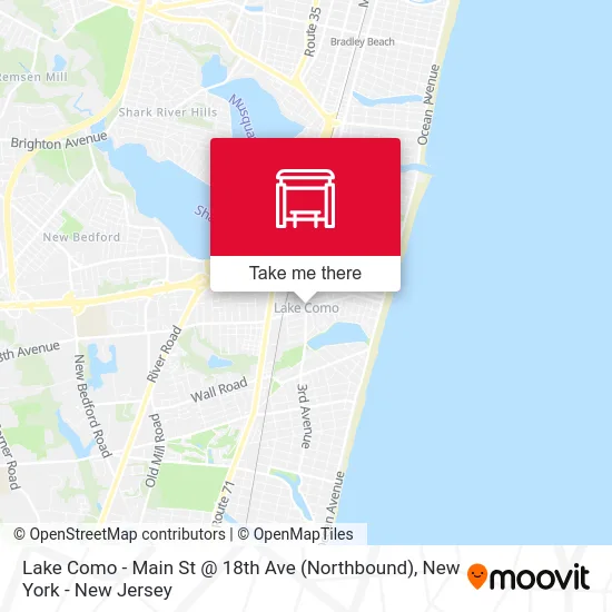 Lake Como - Main St @ 18th Ave (Northbound) map