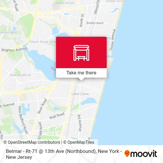 Belmar - Rt-71 @ 13th Ave (Northbound) map