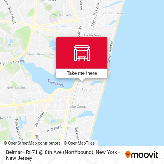Belmar - Rt-71 @ 8th Ave (Northbound) map