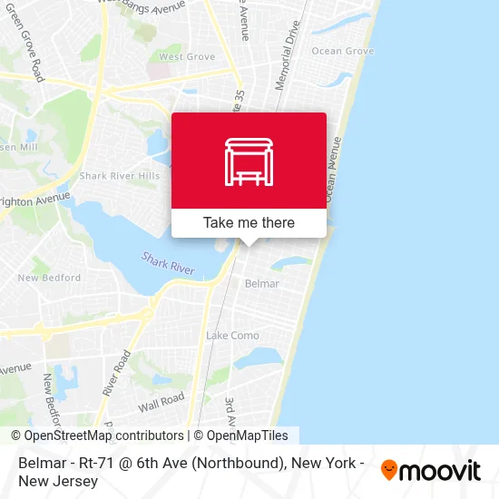 Belmar - Rt-71 @ 6th Ave (Northbound) map