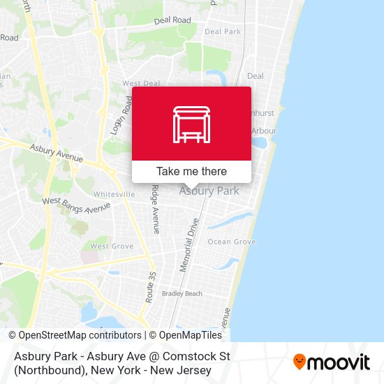 Mapa de Asbury Park - Asbury Ave @ Comstock St (Northbound)