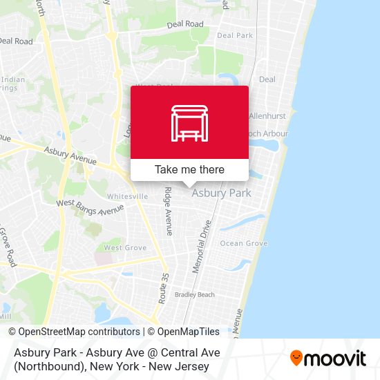 Asbury Park - Asbury Ave @ Central Ave (Northbound) map