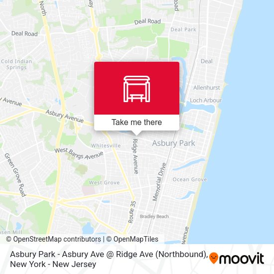 Mapa de Asbury Park - Asbury Ave @ Ridge Ave (Northbound)