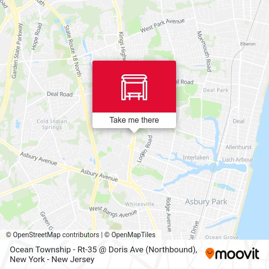 Ocean Township - Rt-35 @ Doris Ave (Northbound) map