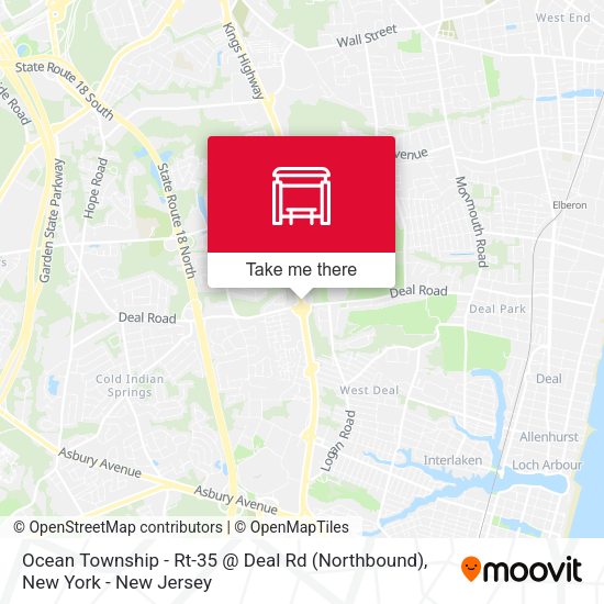 Mapa de Ocean Township - Rt-35 @ Deal Rd (Northbound)