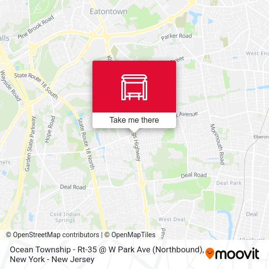 Ocean Township - Rt-35 @ W Park Ave (Northbound) map