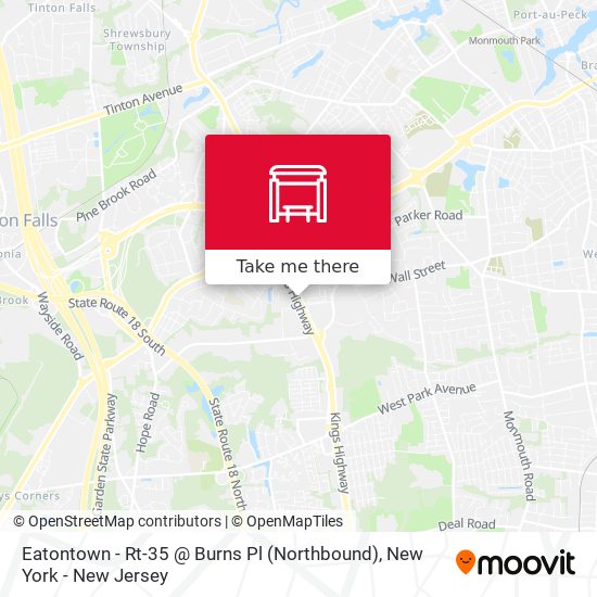 Eatontown - Rt-35 @ Burns Pl (Northbound) map