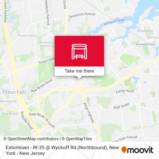 Eatontown - Rt-35 @ Wyckoff Rd (Northbound) map