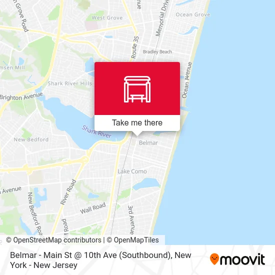 Belmar - Main St @ 10th Ave (Southbound) map