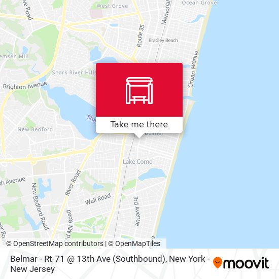 Belmar - Rt-71 @ 13th Ave (Southbound) map