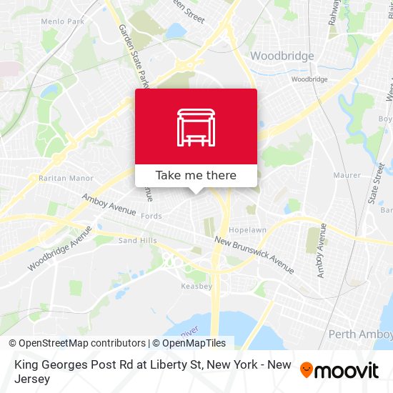 King Georges Post Rd at Liberty St map