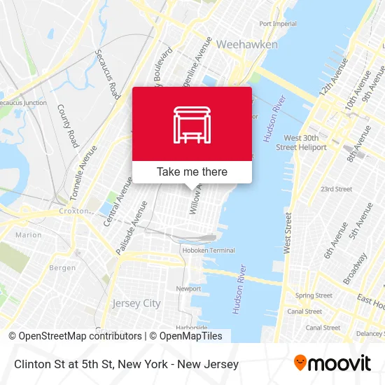 Clinton St at 5th St map