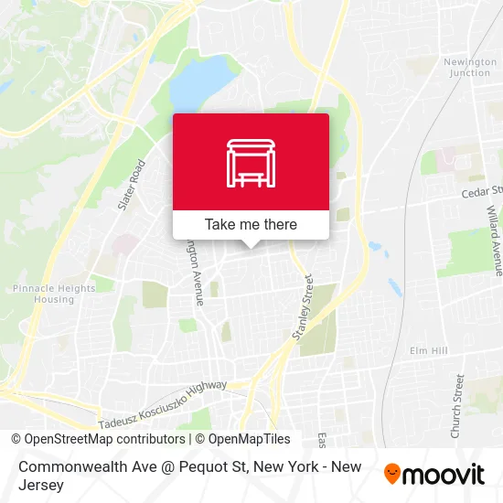 Commonwealth Ave @ Pequot St map