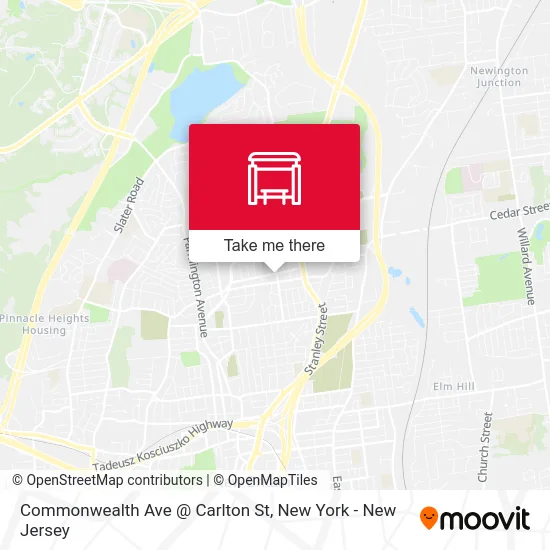 Commonwealth Ave @ Carlton St map