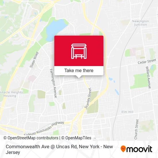 Commonwealth Ave @ Uncas Rd map