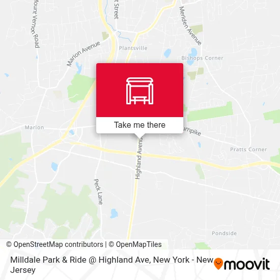 Milldale Park & Ride @ Highland Ave map