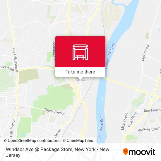 Windsor Ave @ Package Store map