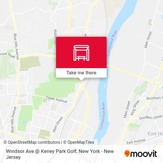 Windsor Ave @ Keney Park Golf map