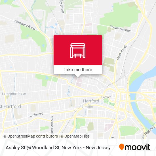 Mapa de Ashley St @ Woodland St