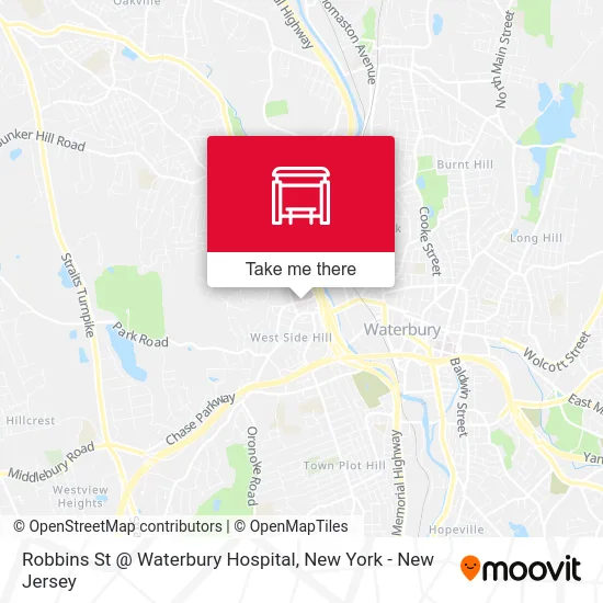 Robbins St @ Waterbury Hospital map