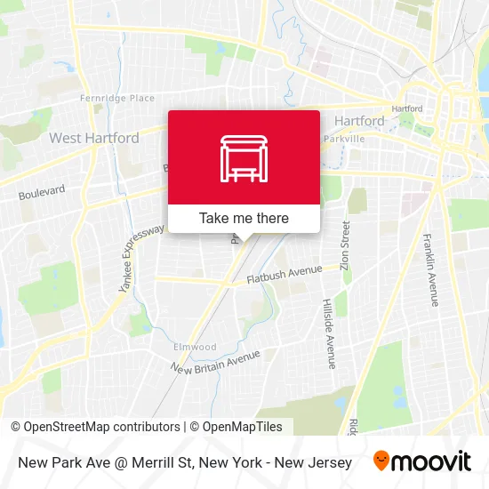 New Park Ave @ Merrill St map