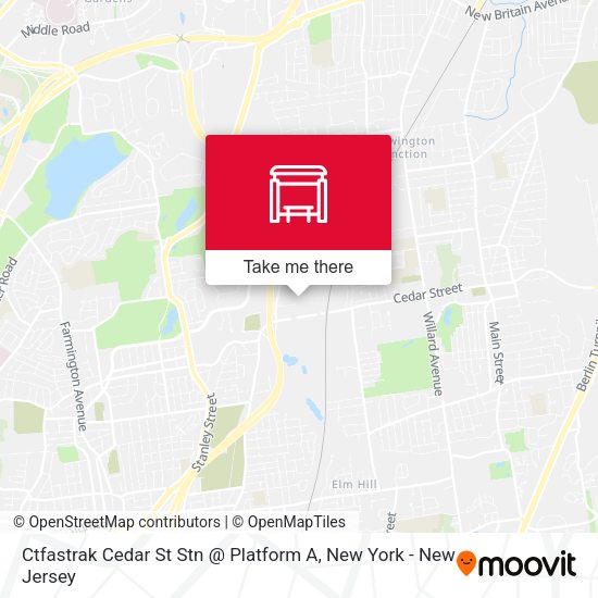 Ctfastrak Cedar St Stn @ Platform A map