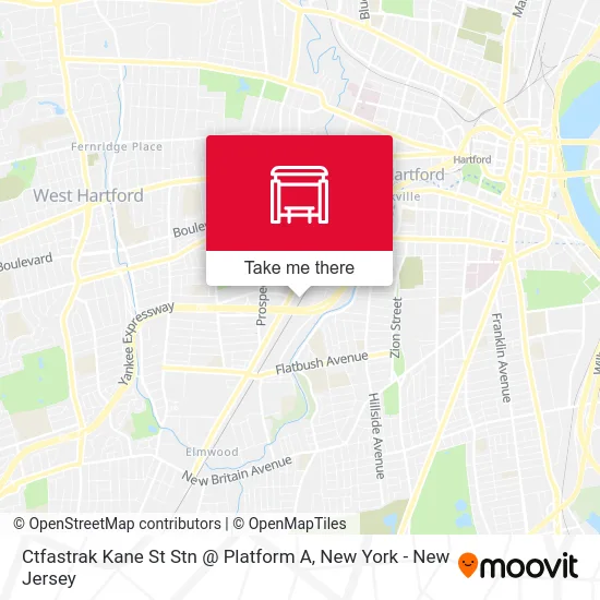 Ctfastrak Kane St Stn @ Platform A map