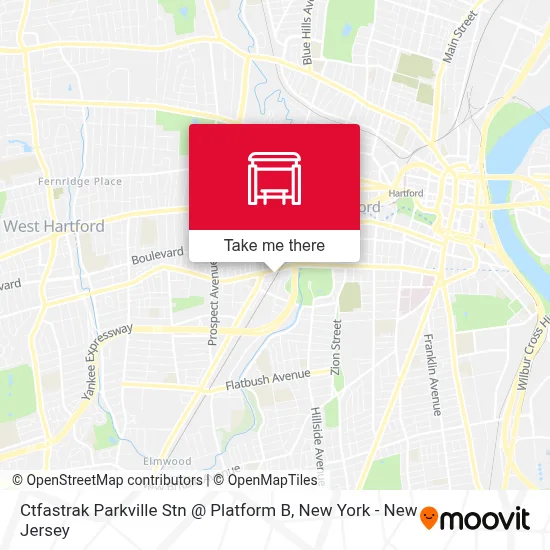 Ctfastrak Parkville Stn @ Platform B map