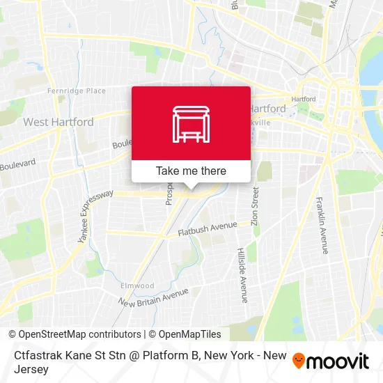 Ctfastrak Kane St Stn @ Platform B map