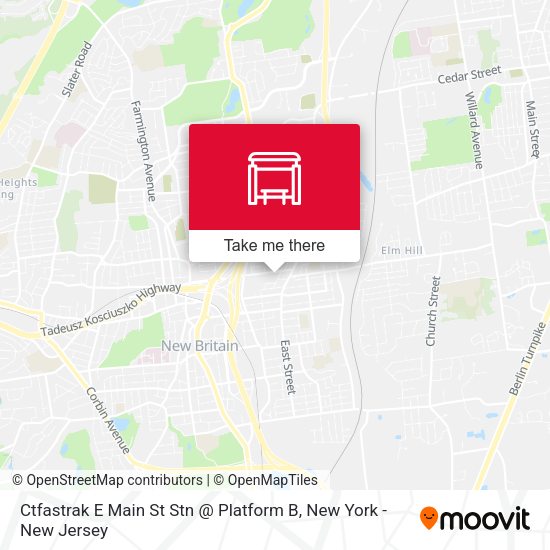 Mapa de Ctfastrak E Main St Stn @ Platform B