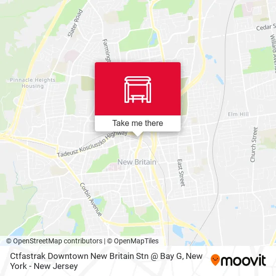 Mapa de Ctfastrak Downtown New Britain Stn @ Bay G