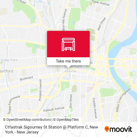 Ctfastrak Sigourney St Station @ Platform C map