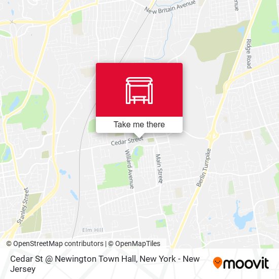 Cedar St @ Newington Town Hall map